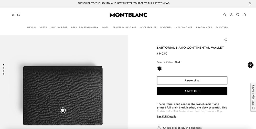 Portofel Montblanc Sartorial Nano Continental Wallet