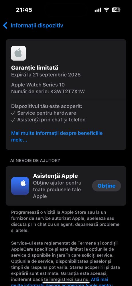 Apple watch seria 10, rose gold, 42 mm, gps, garanție