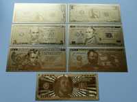 Сувенирни златисти банкноти долари