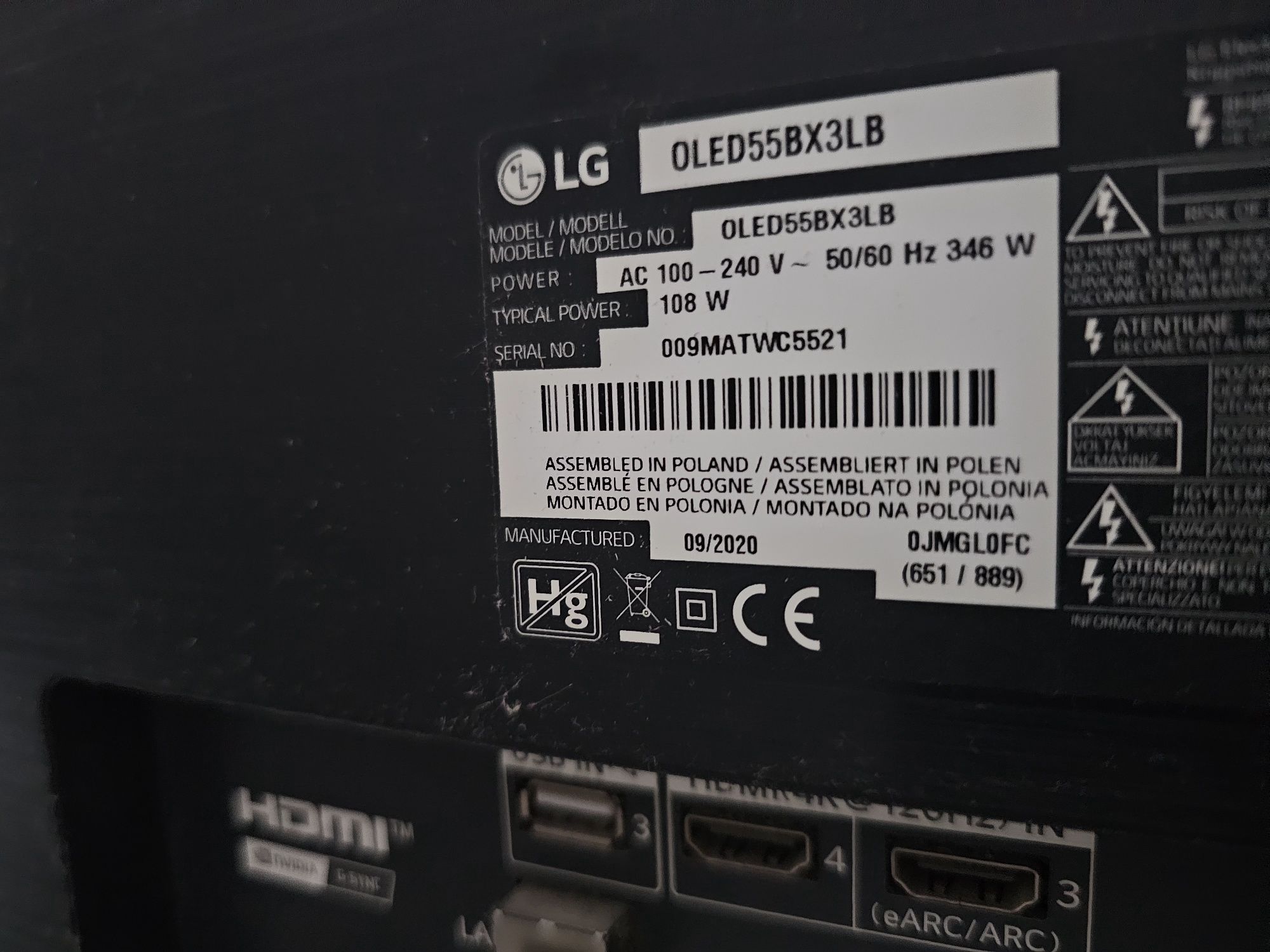 Oled lg  55bx3lb