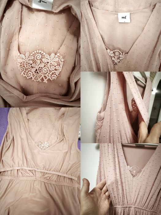 Rochie alăptare și gravide S-M roz pudra