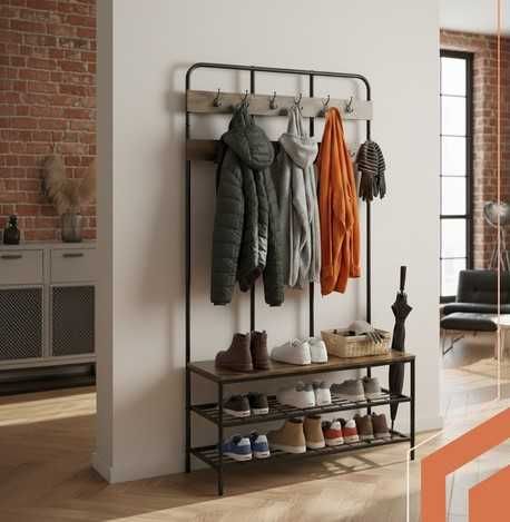 Портманто за коридор 2в1 закачалка за якета и рафтове за обувки