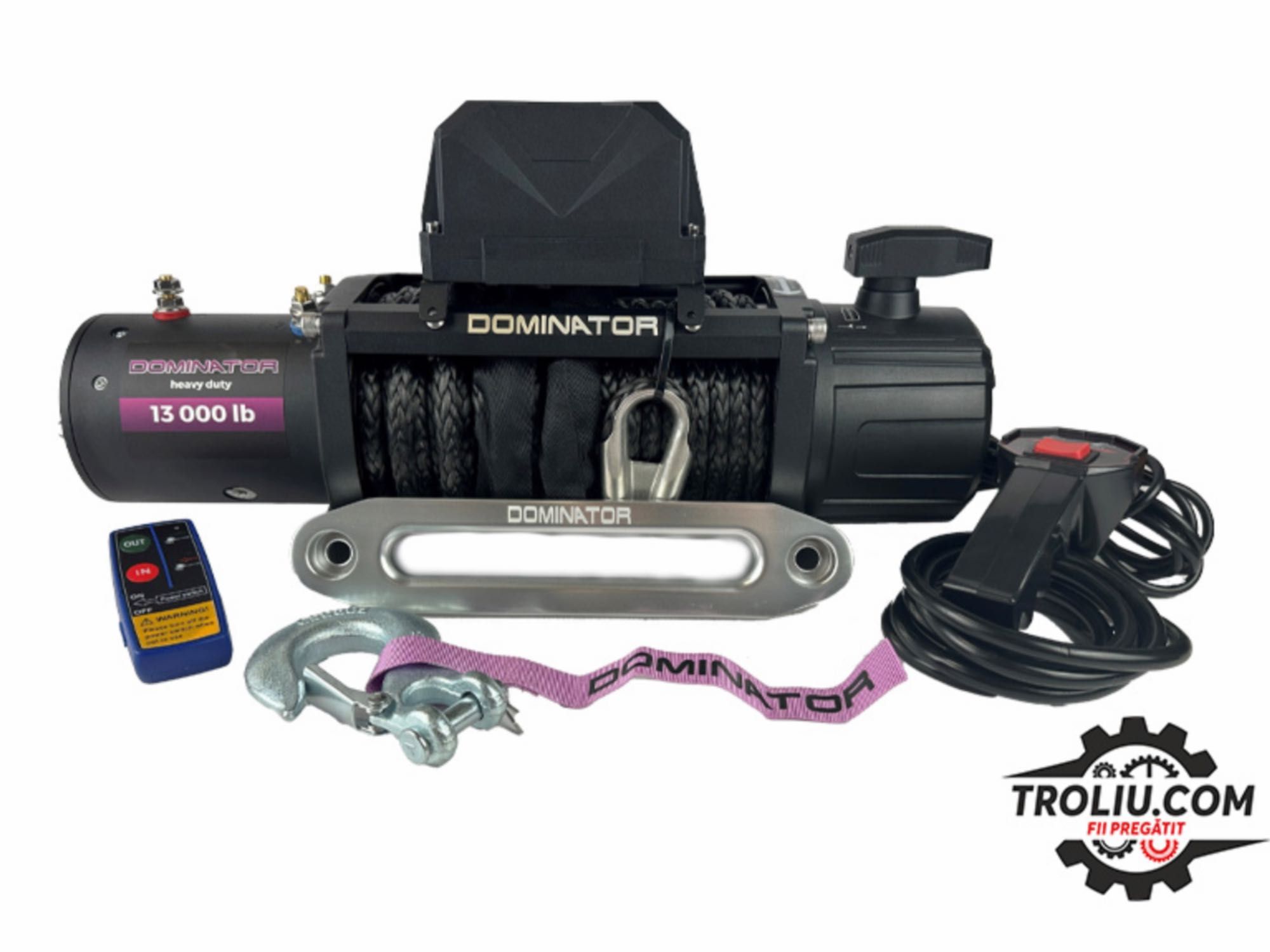 Troliu electric 13000 SR Dominator HD sintetic platforma 4x4 auto