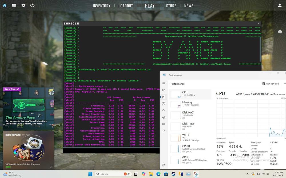 PC Gaming Ryzen 7 7800X3D RTX 5070