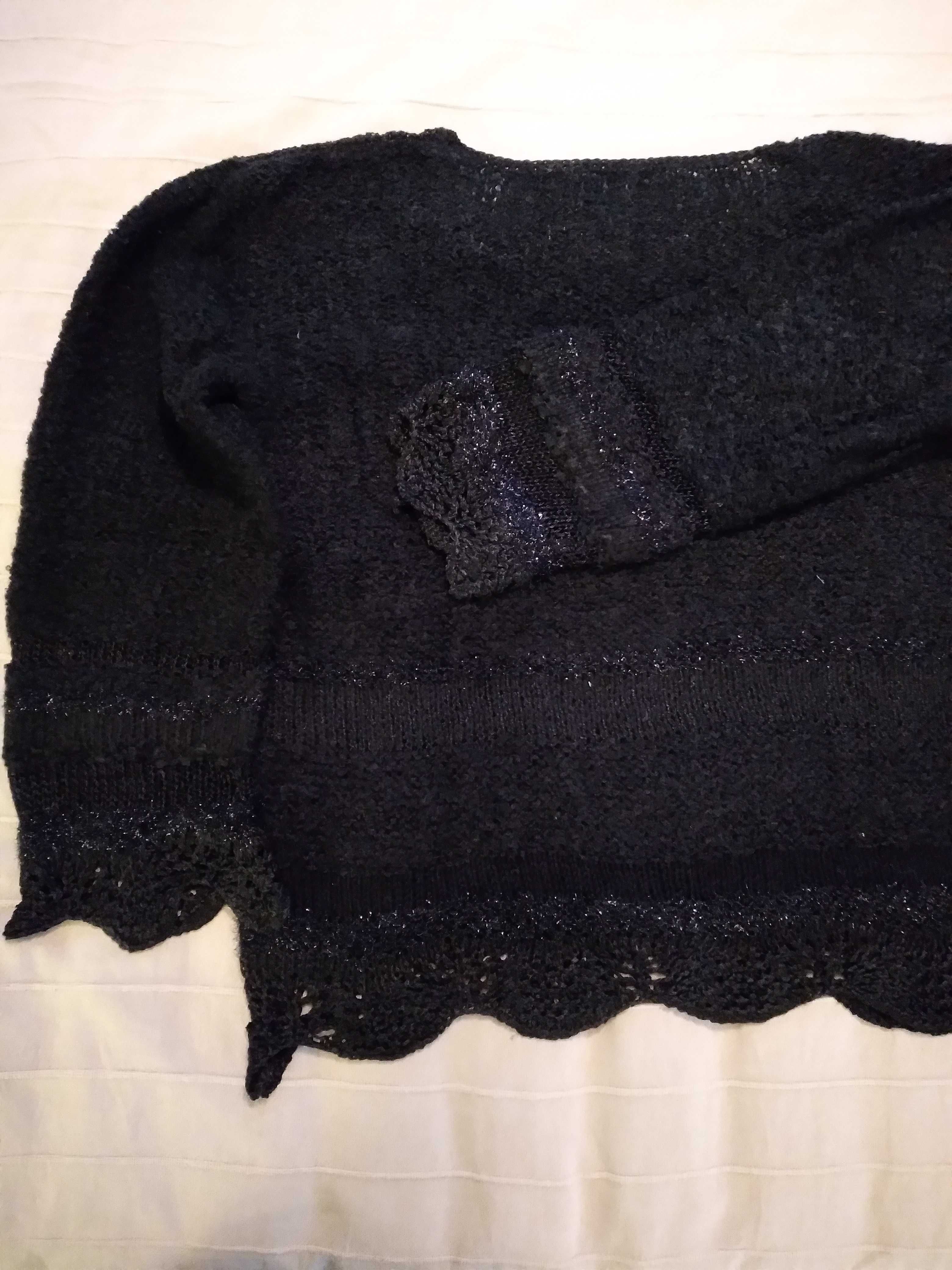 черна, РЪЧНО плетена, нова бутикова и единствена черна блуза