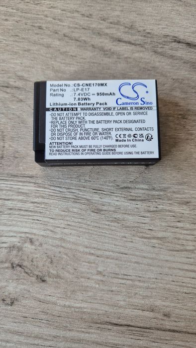 Батерия LP-E17 за фотоапарат Canon EOS 750D/ M3/ M5/ M6, 7.4V, 950 mAh