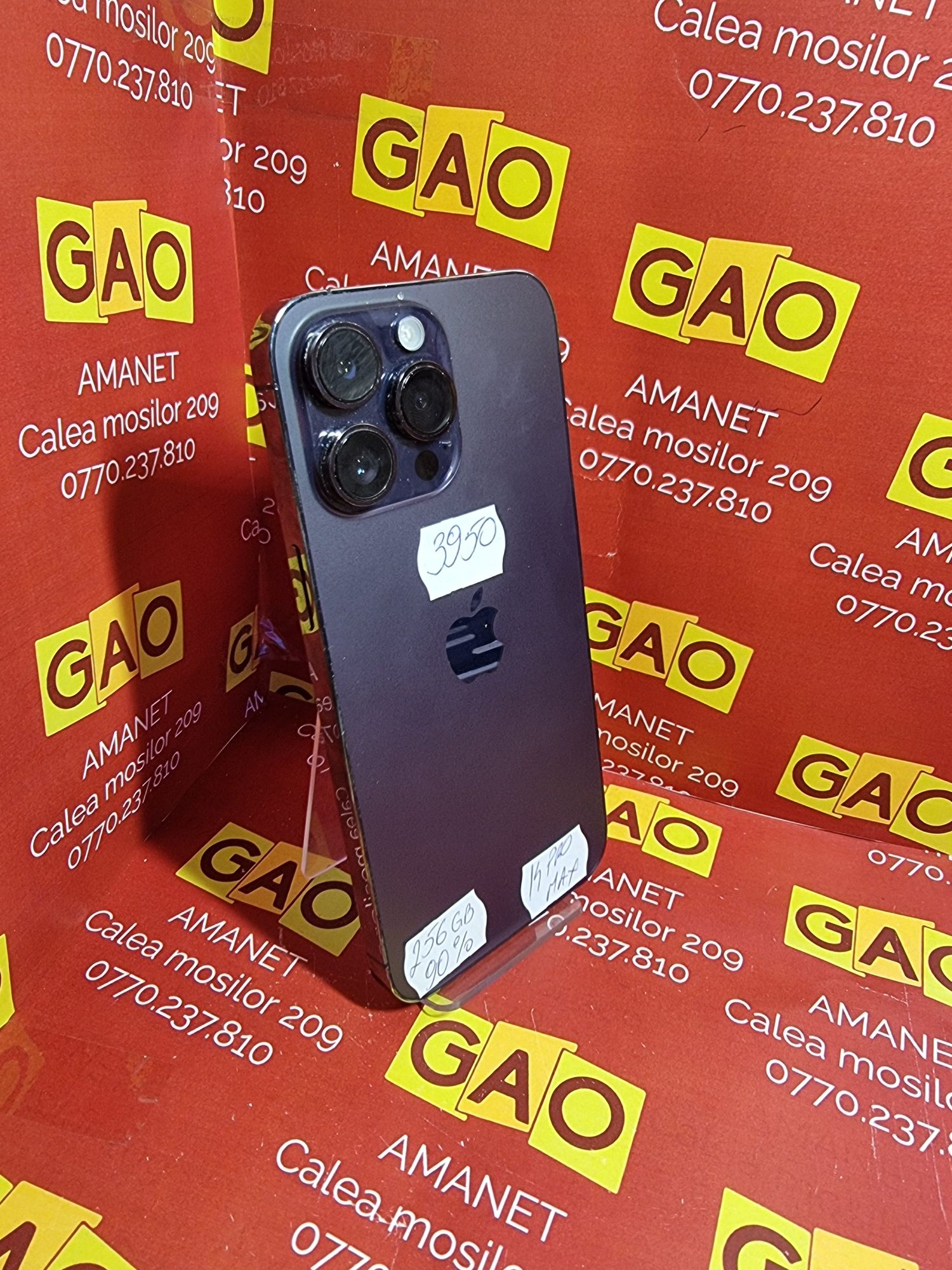 GAO AMANET - iPhone 14 Pro Max, stocare 256gb, liber de retea, bat 90%
