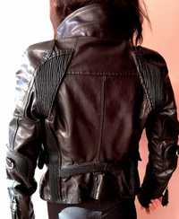Уникално черна Рокерия на Disquared оригинално марково кожено яке С