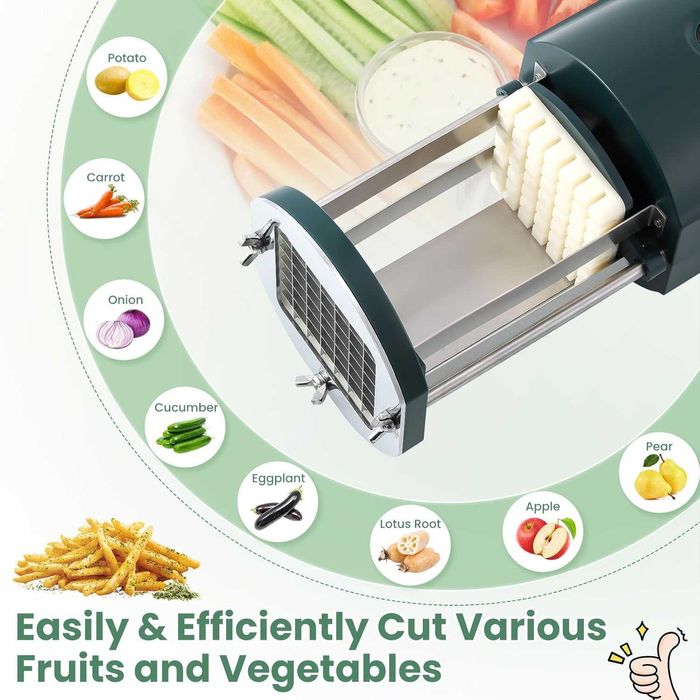 Taietor electric pentru cartofi pai, cu 2 lame