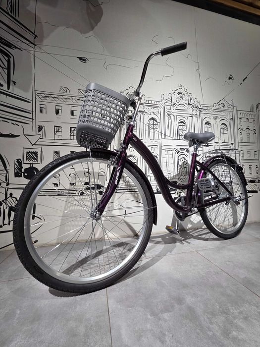 Велосипед Городской Дорожный 26" колеса. Заниженная рама. Корзина.