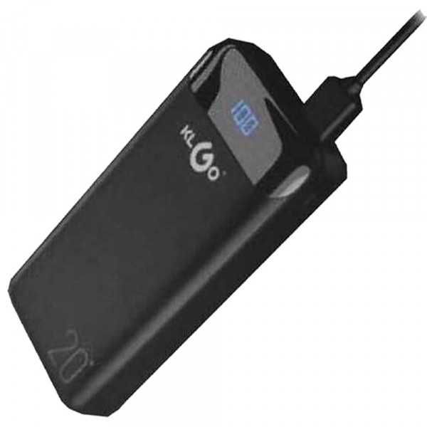 Преносима батерия KLGO KP-89,Power Bank 20 000mAh с дисплей, 2x USB
