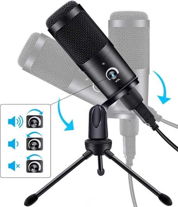 Microfon de studio profesional Condensator cu fir USB