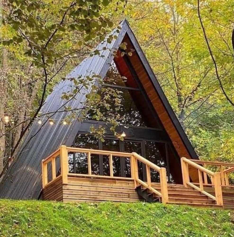 Producator casute si cabane din lemn tip casa sau Aframe