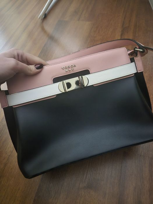 Кожена чанта Tosca Blu