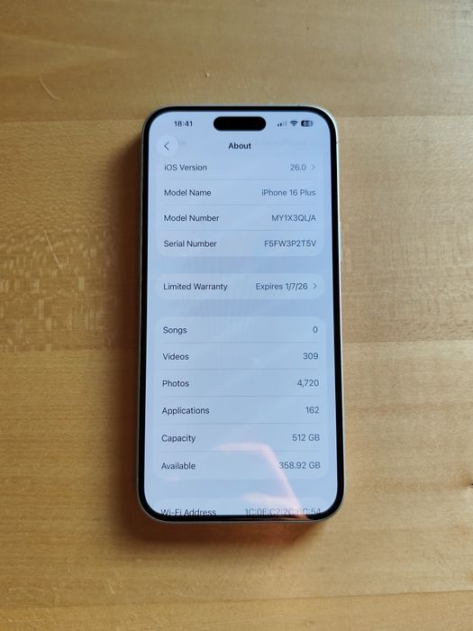 Iphone 16 plus 512gb - baterie 100%
