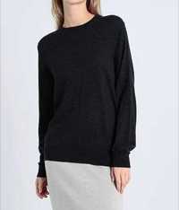 Bluza / Pulover negru, lana naturala extrafina, S, M, L, XL