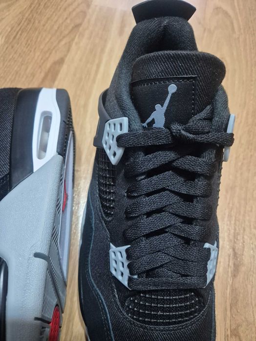 Pantofi sport Jordan 4 black canvas