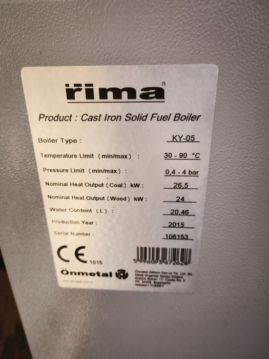 Centrala combustibil solid Rima 24 KW