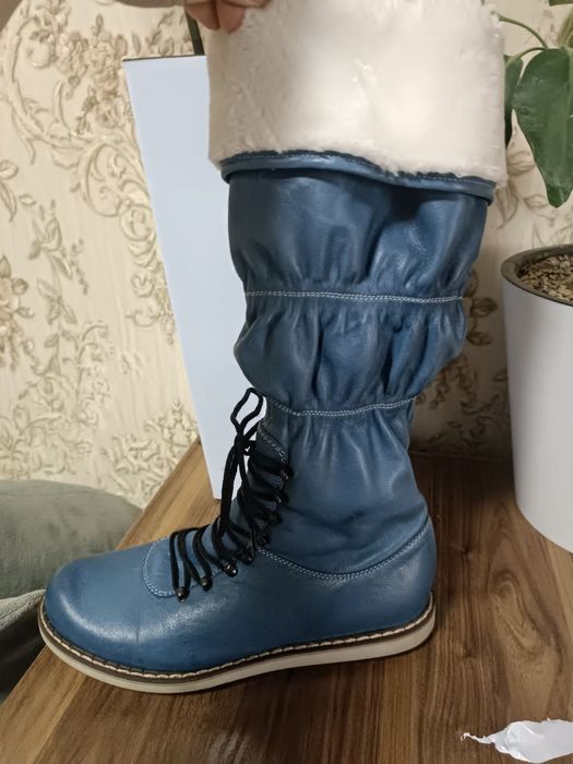 Сапоги женские кожаные