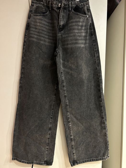 Дамски широки черни дънки