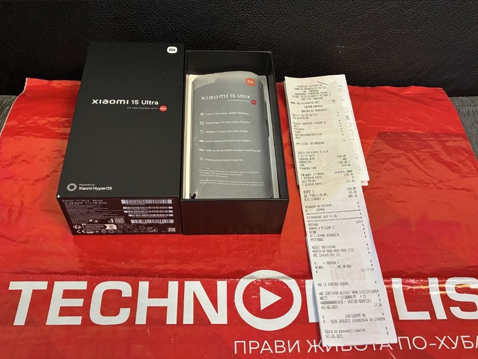 КАТО НОВ 512GB Xiaomi 15 Ultra Технополис Гаранция 2027г. White