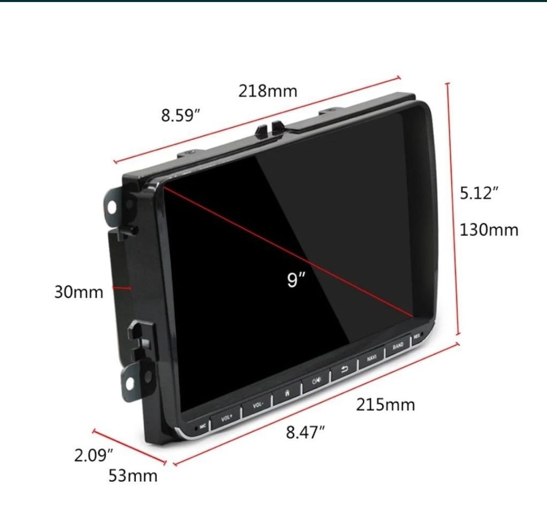 Navigatie Seat Leon Skoda Fabia 2 Vw Touran Tiguan T5 Carplay 1-8GB