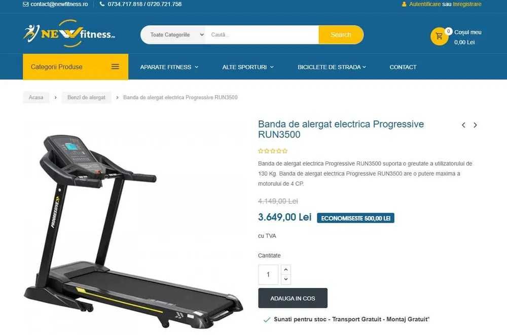 Banda pentru alergat electrica Progressive RUN3500