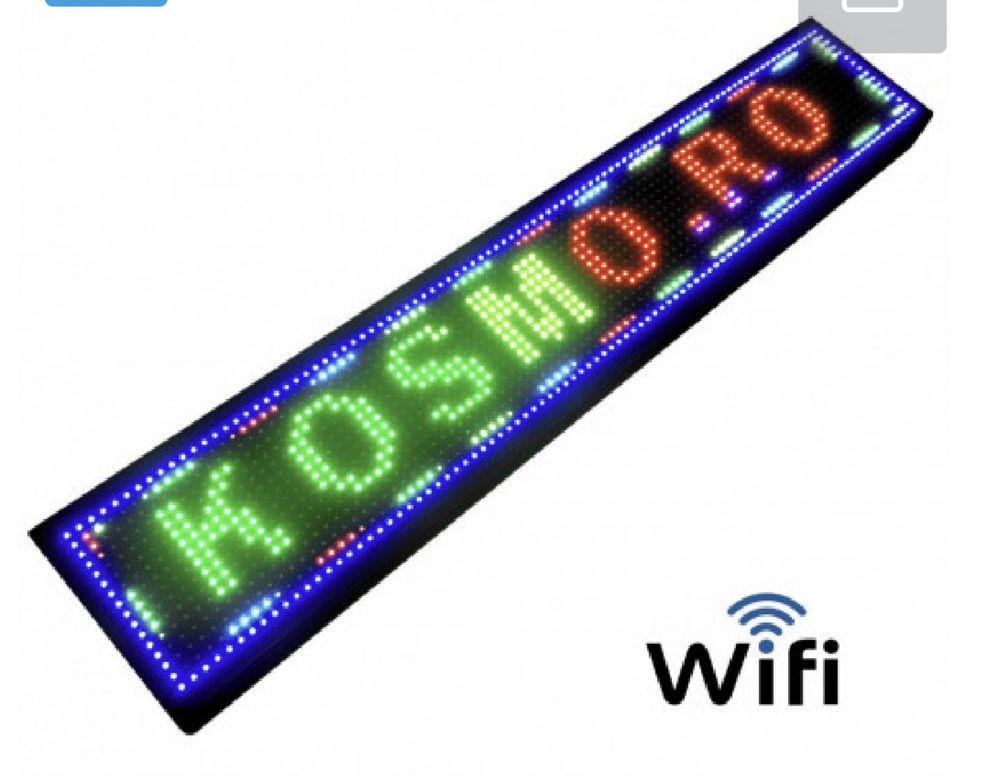 Reclama firma luminoasa LED programabila aplicatie 100x20cm INTERIOR