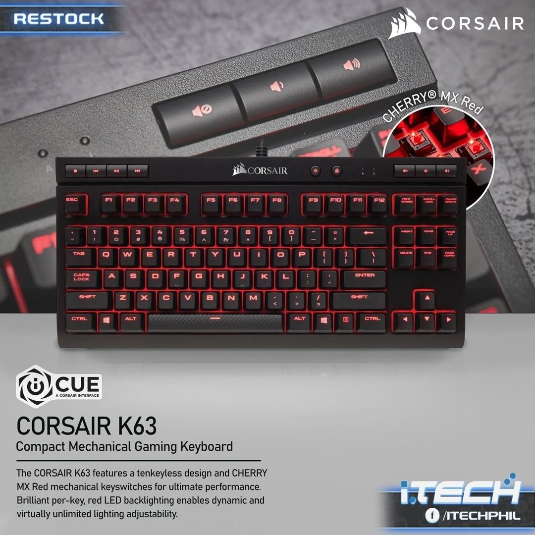 Corsair K63 СКИДКА с мультимедиа Механическая Клавиатура
