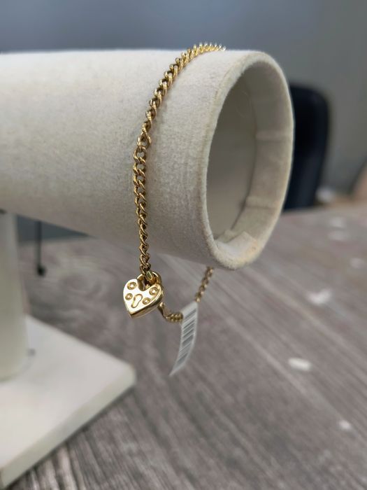 Златна Гривна с висулка сърце 3.18гр / 14К