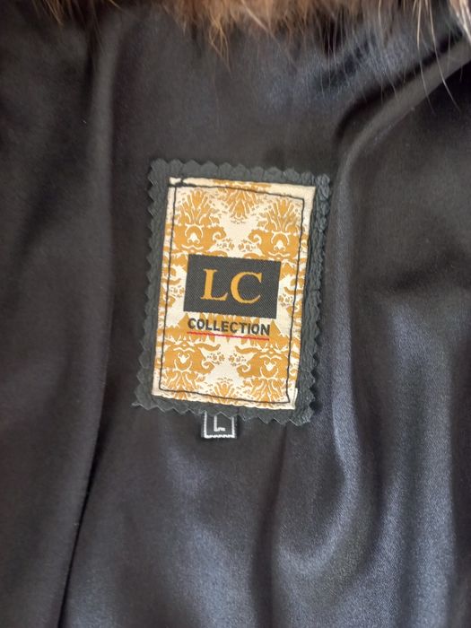 Geaca piele dama cu guler blana naturala