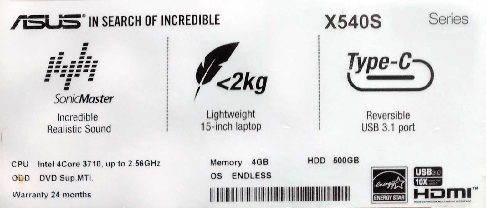 Laptop ASUS X540S
