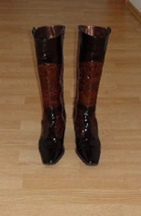 cizme din piele naturala  lacuita grena marimea 37