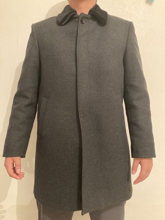 Мужское пальто,тёмно серое,шерсть,кашемир,размер XL-XXL