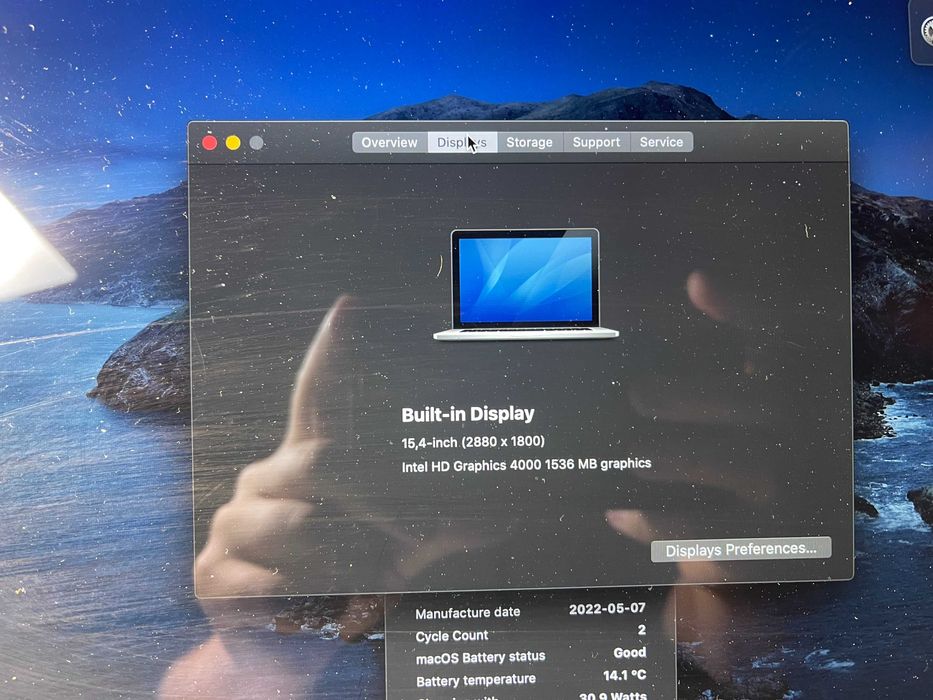 Laptop Apple MacBook Pro 15" i7-3615QM 8GB RAM GT 650M 1GB SSD 250GB