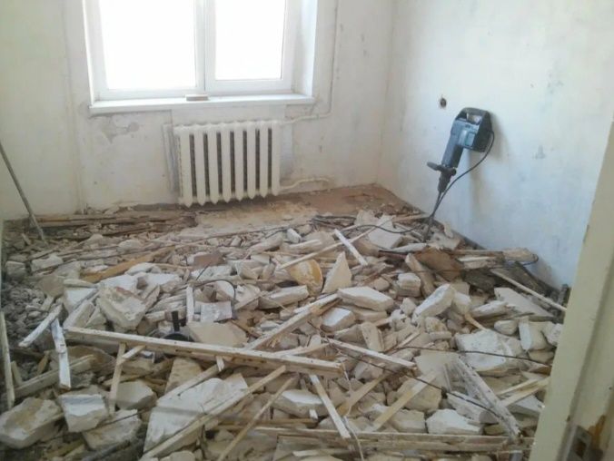 Домантаж полов, болконов, зданий
