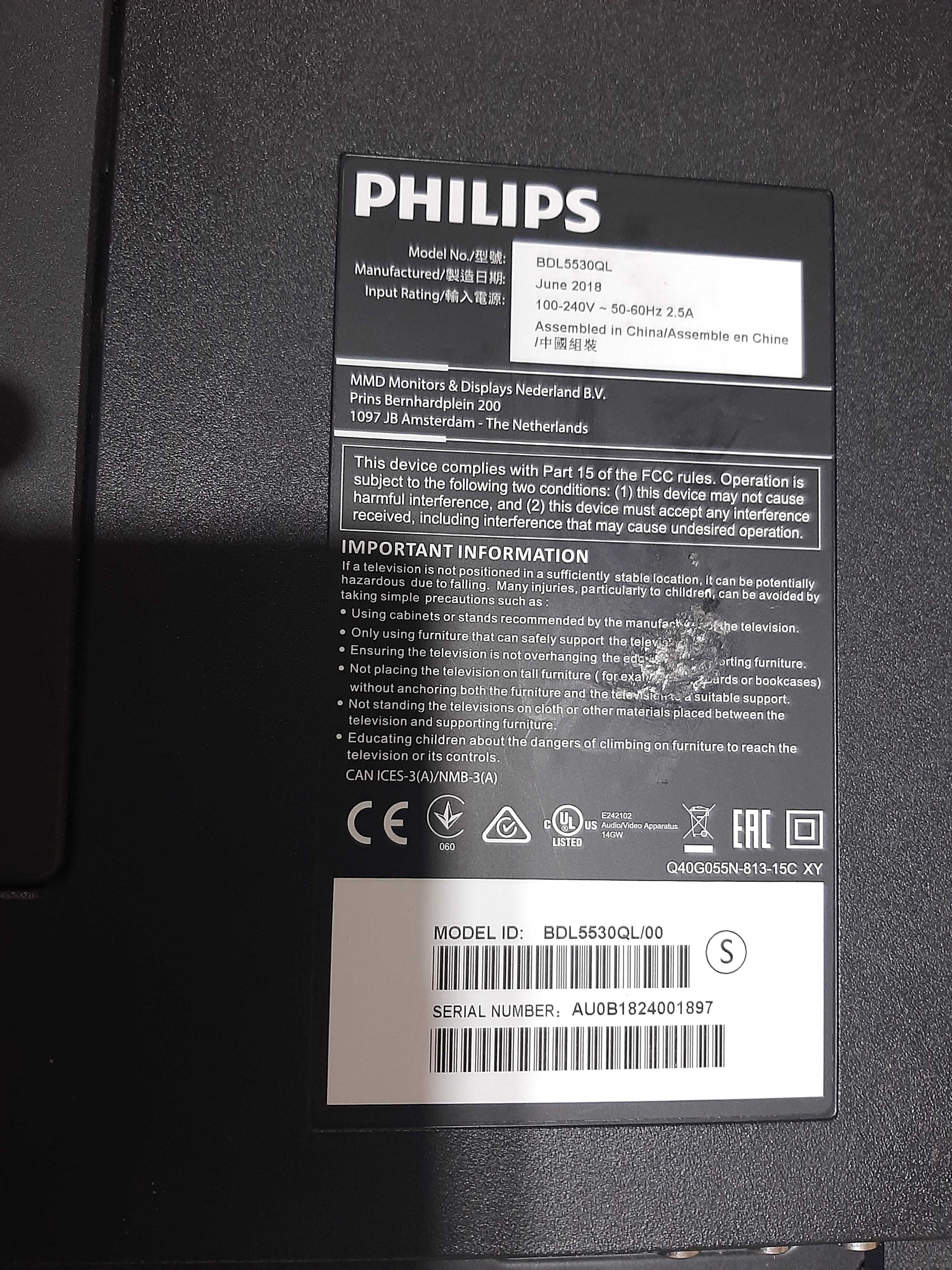 Tv.Monitor Philips BDL5530QL Full-Hd