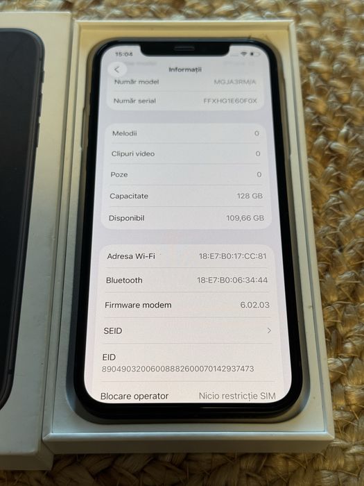 iPhone 12  black, 128GB – ca nou, baterie originală 99%, iOS 26