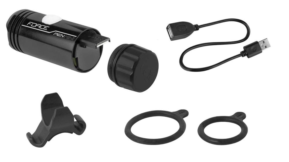 Предна LED светлина за велосипед колело PEN MINI 150LM USB, Фар, Черна