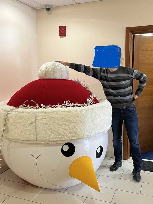 Професионална Коледна Украса-Надуваем Коледен Пингвин