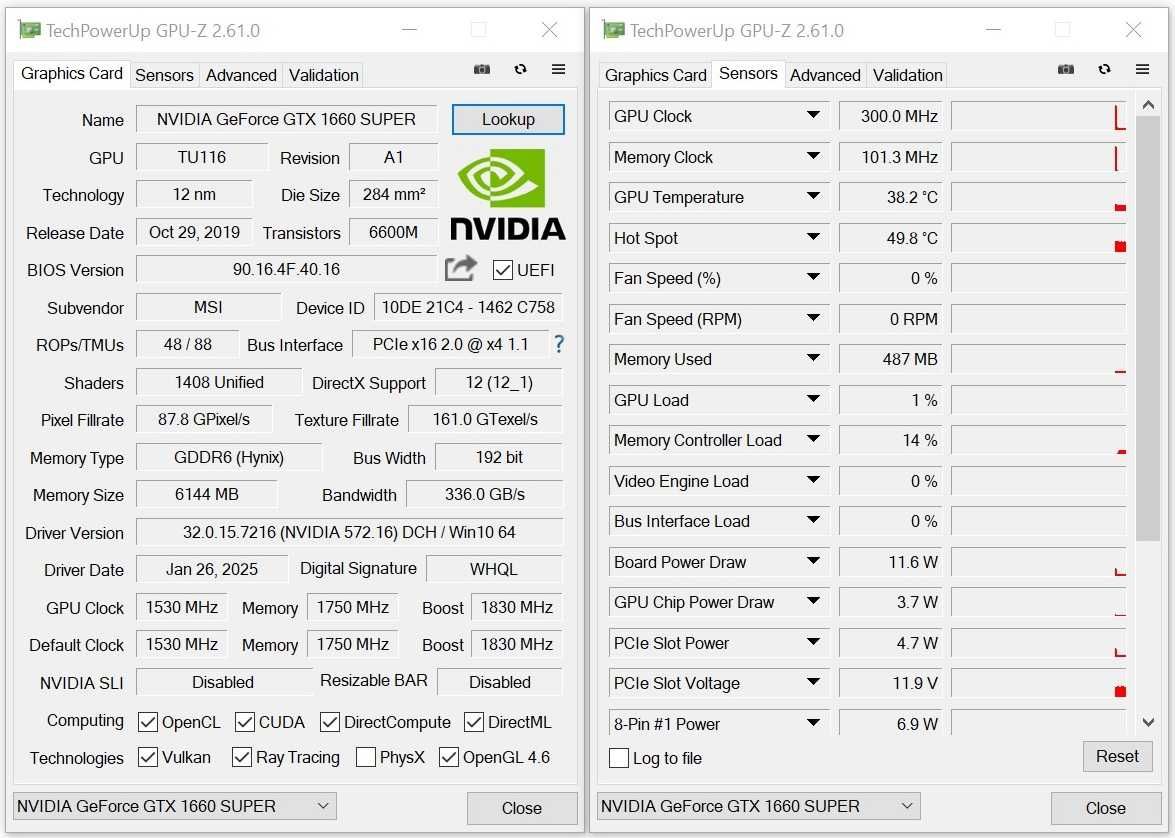 ТОП състояние Видео карта GPU MSI GTX 1660 SUPER GAMING X 6GB