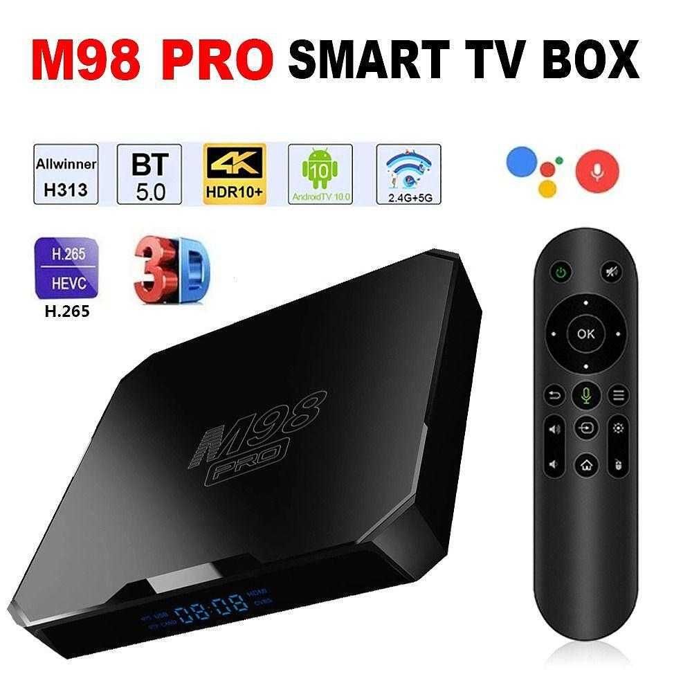 Тв Бокс M98 Pro And 10 Гласов контрол AllWinner H313 Най-новият 4K ATV