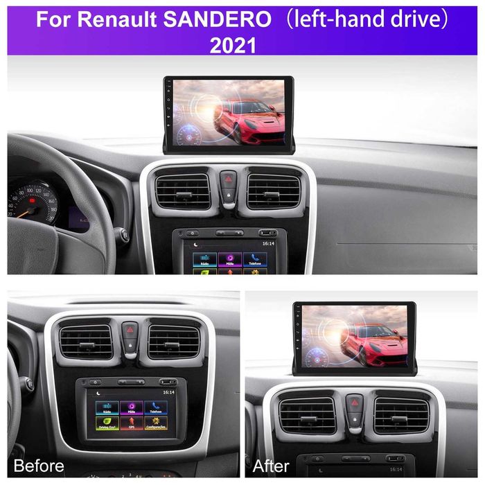 Мултимедия за Dacia Sandero Logan Навигация Android Renault Sandero