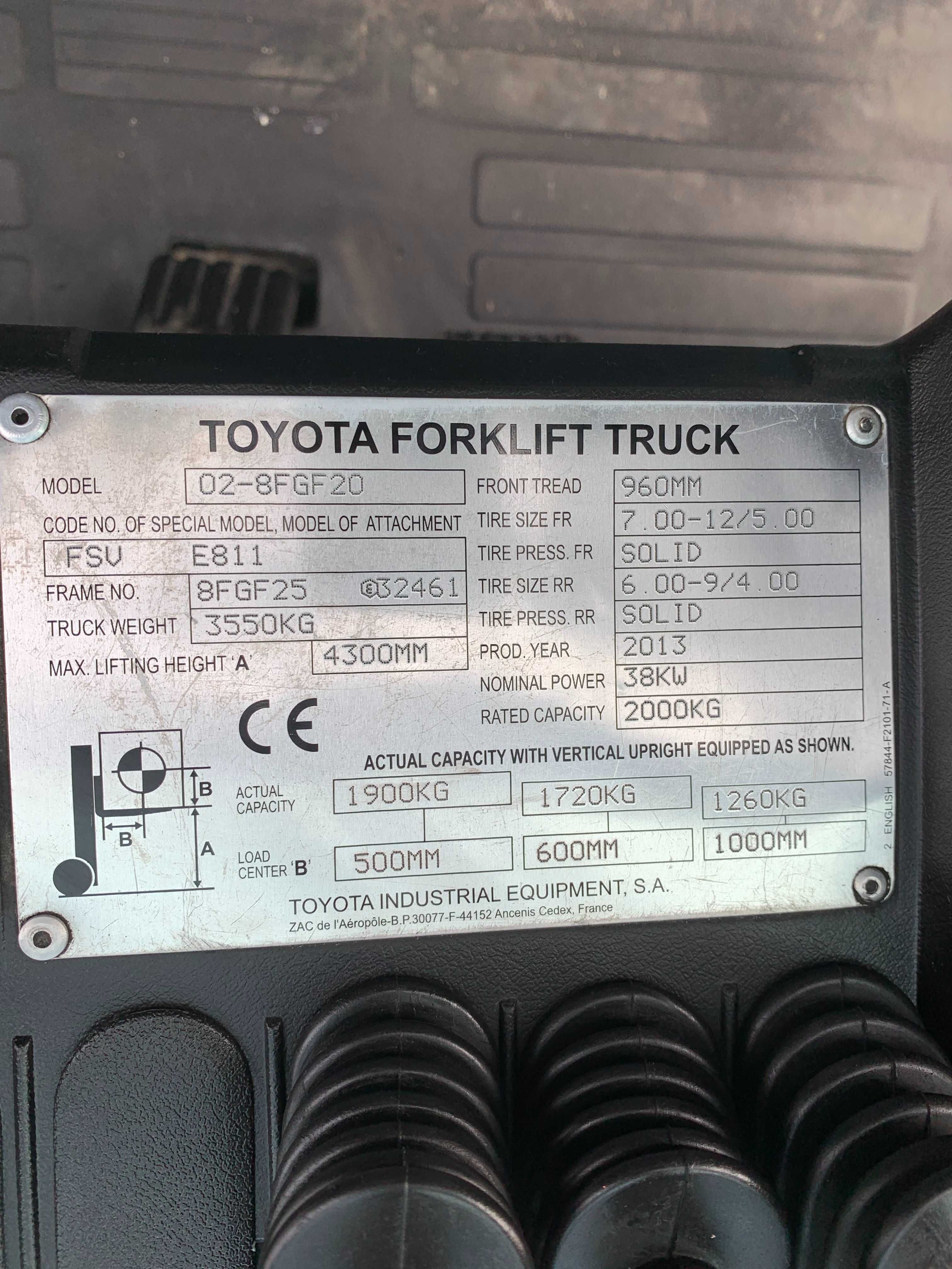 Stivuitor- Motostivuitor Toyota GPL 02-8FGF20 - Seria 32461 - 2013