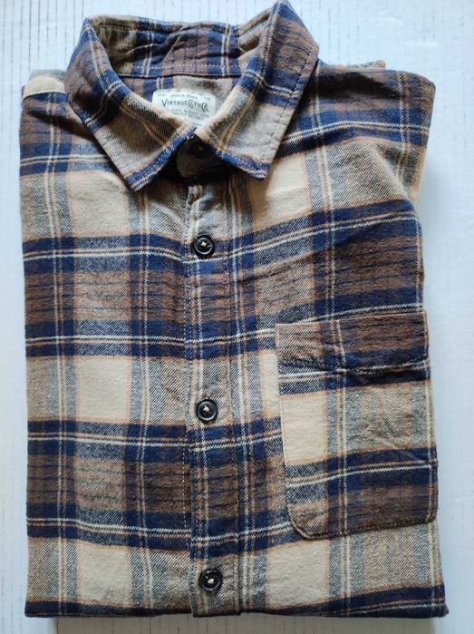 5 camasi din flanel de bumbac 100% pt. sezon rece, marimea M, noi