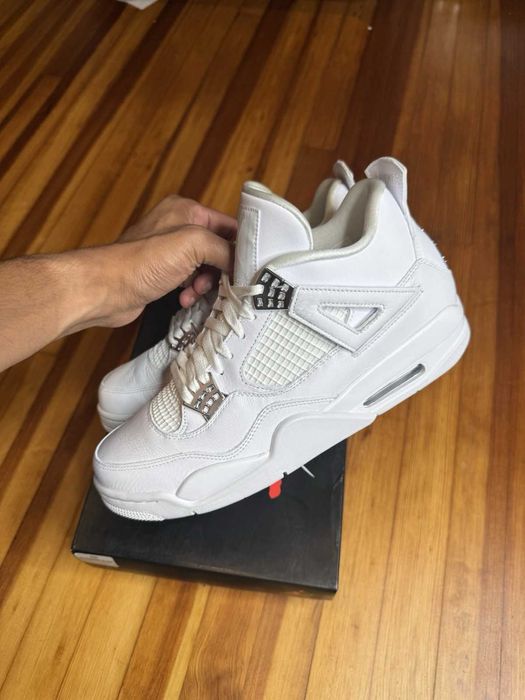 Sneakers Air Jordan 4 Pure Money Metalic Silver Ediție Limitată