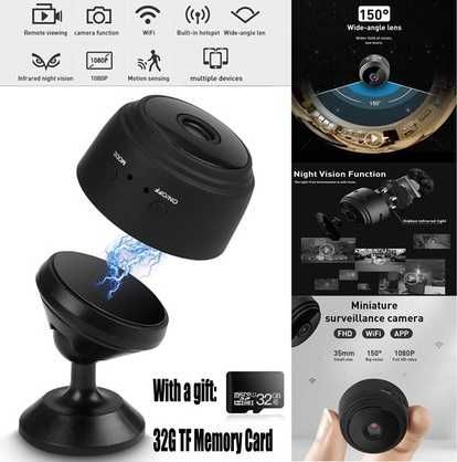 Мини DVR WiFi FULL HD камера за външно и вътрешно - шпионска камера