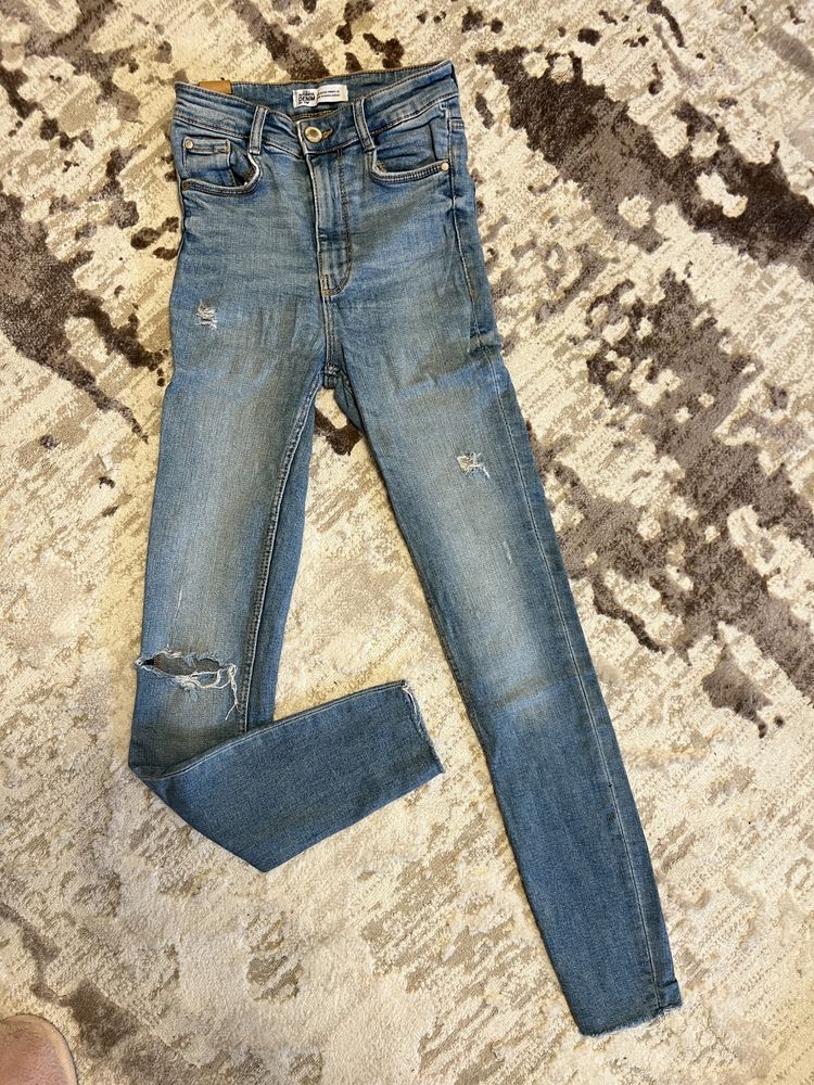 Blugi jeans Zara talie inalta XXS 24 slim fit