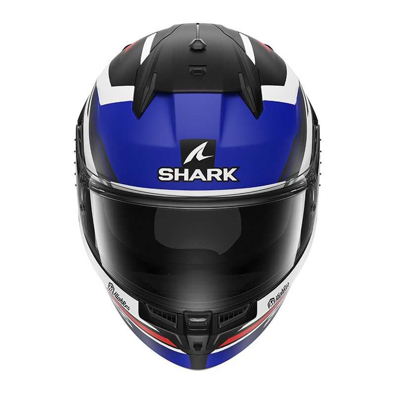 Мото Каска D-Skwal 3 Firstlap Mat Black Blue Red,вградени очила