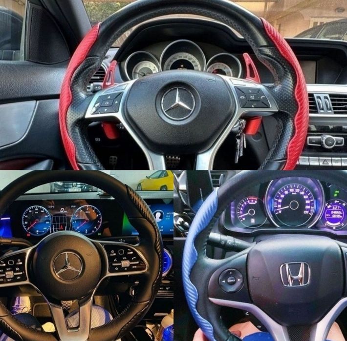 Model Husa Volan din 2buc, aspect sport, montaj rapid